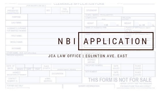 NBI Application Form of JCA Law Office