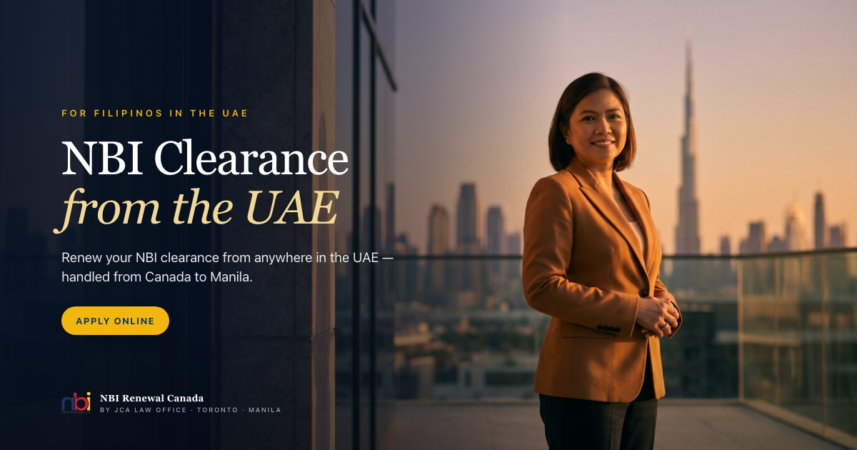 NBI Renewal Canada — NBI Clearance from UAE