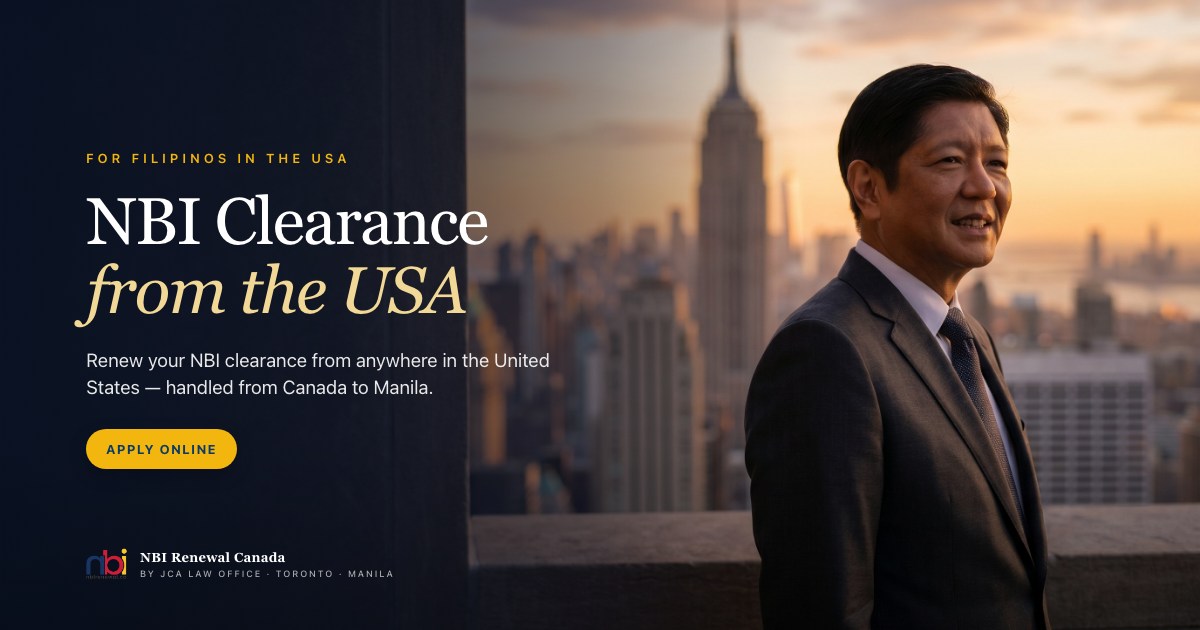 NBI Renewal Canada — NBI Clearance from USA